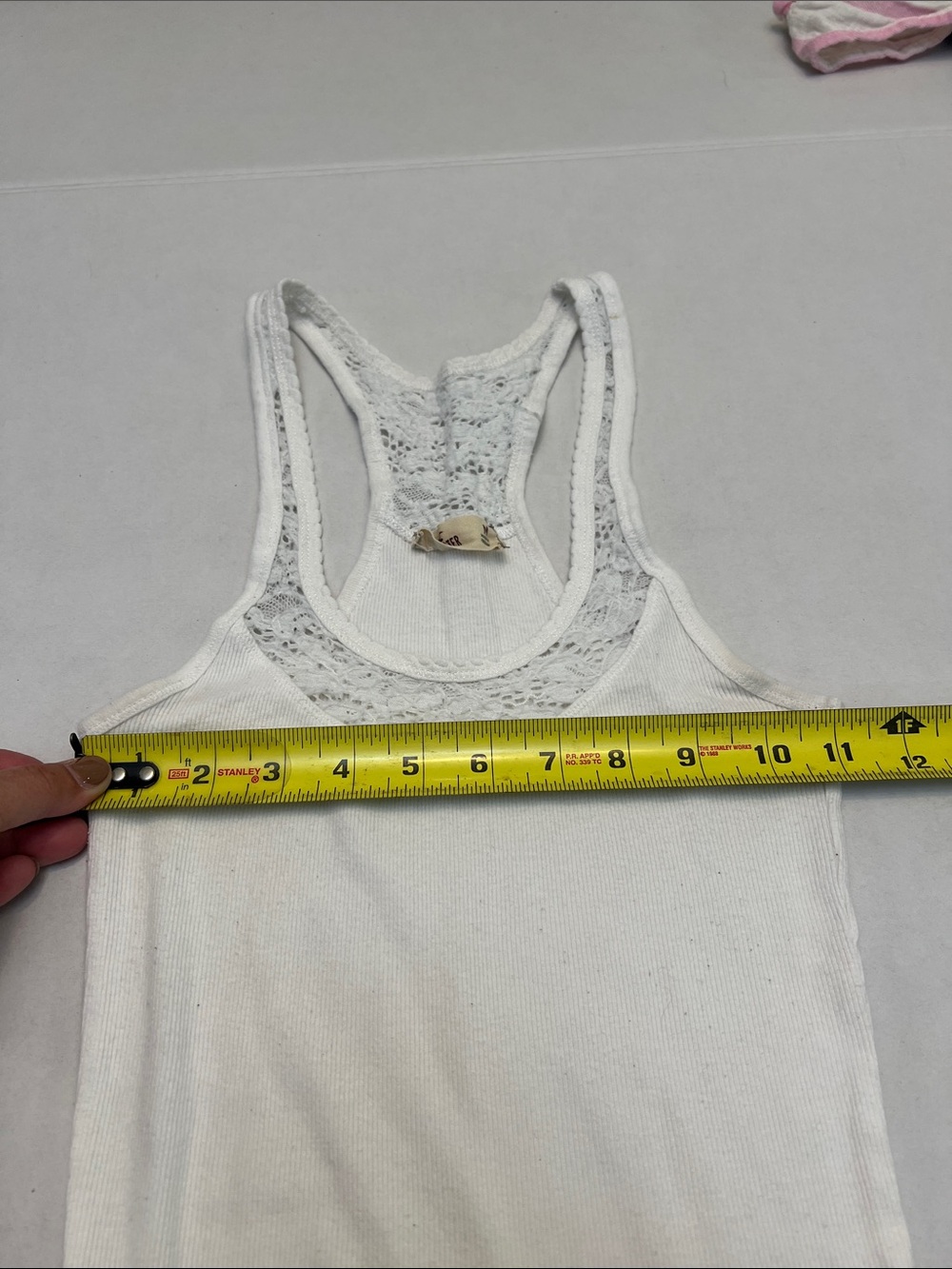 Hollister Y2K white Lace Trim Racerback Cami Tank Top Bella Swan Coquette size M - Picture 7 of 10